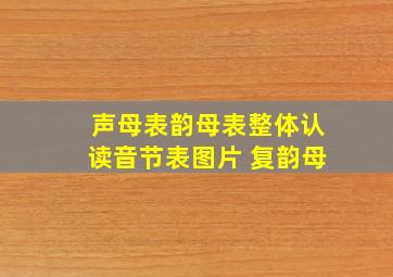 声母表韵母表整体认读音节表图片 复韵母